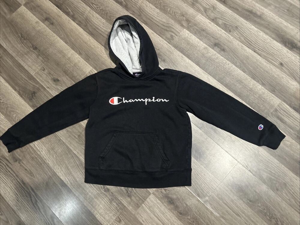 Boys Medium Champion Authentic Black Hoody Pullover